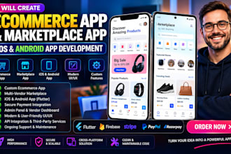 create app ecommerce app development marketplace app android ios