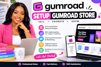 setup gumroad store SEO gumroad promotion digital product listing upload booking