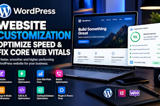 do website customization, optimize wordpress speed, fix core web vitals