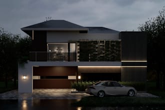 create realistic 3d interior and exterior render