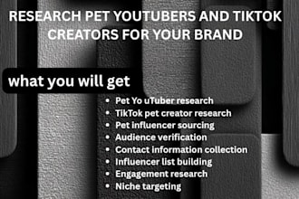 research pet youtubers and tiktok creators for your brand
