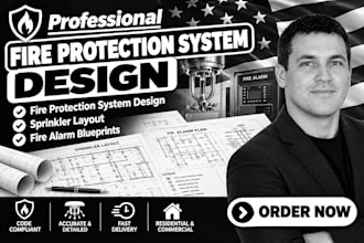 fire protection system design, sprinkler layout, fire alarm blueprints
