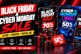 design black friday sales cyber monday christmas halloween event flyers