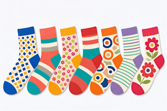 design unique sock patterns and professional illustrations