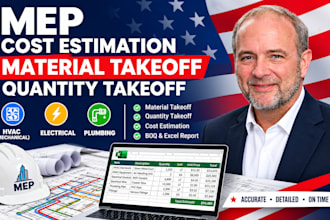 do mep cost estimation material takeoff quantity takeoff for construction