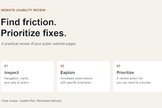 audit your website usability and give you a prioritized action plan