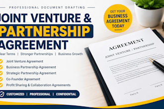 draft a professional joint venture and partnership agreement