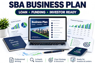 write a professional sba business plan for your loan or funding