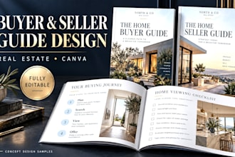 design editable canva real estate buyer and seller guides for agents and brokers