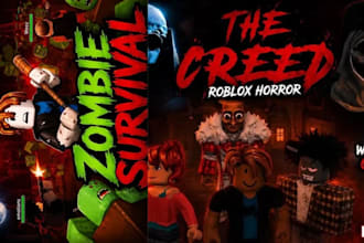 design high CTR scary horror gaming youtube thumbnails fnaf roblox minecraft