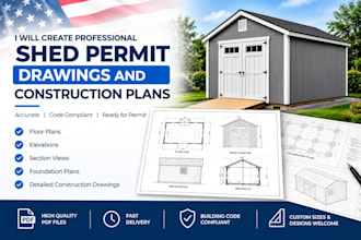 create professional shed permit drawings and construction plans