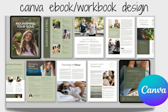 do canva ebook design editable canva workbook design, guide book PDF brochure