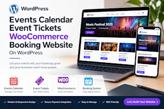 build events calendar event tickets woocommerce booking website on wordpress