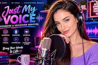 record a relaxed conversational american female voice over audio book