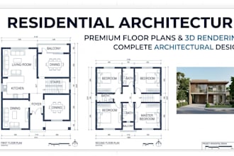 create a detailed residential floor plan and cad drawing