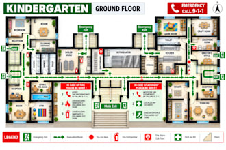 do fire evacuation plan, fire escape plan and gress diagram for your building