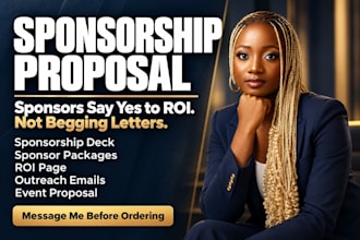 write and design event sponsorship proposal, sponsor deck