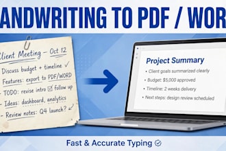 convert handwriting to word or PDF document