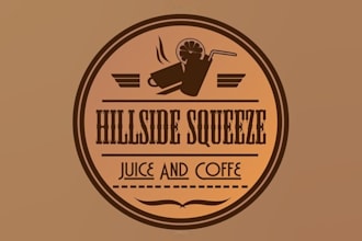 do farmers market juice coffee bar logo for hillside squeeze