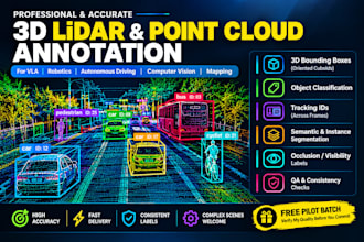 3d lidar, point cloud annotation for vla, robotics, autonomous driving