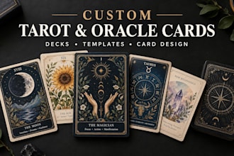 create custom tarot, oracle, zodiac and card box and templates