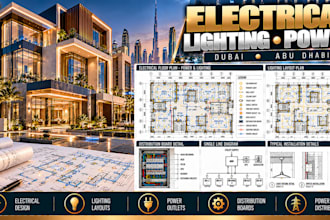design dubai abu dhabi electrical lighting power distribution plans