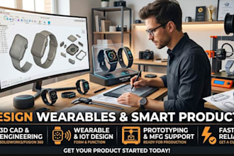 design wearable devices, smart products, industrial design, 3d cad and prototype