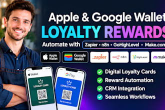 automate apple google wallet loyalty rewards with zapier n8n gohighlevel makecom