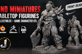 design dnd miniatures, tabletop figurines, collectibles, game character stl