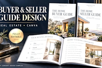 design canva real estate listing presentation seller pitch deck and agent slides