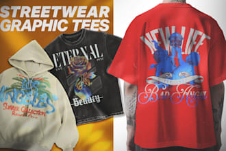 design a custom streetwear graphic tee for your brand