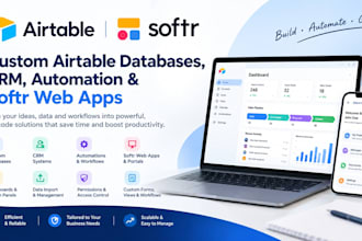 build a custom airtable database airtable automation CRM and softr web app