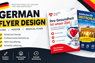 design german flyer, german flyer design, german poster, german medical flyer