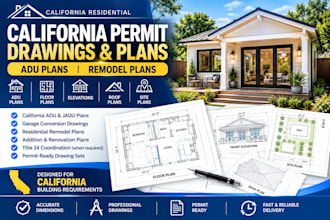design califonia permit drawing, adu plans, title 24 and remodel plans