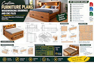 design custom furniture plans woodworking drawing