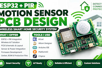 develop esp32 pir motion sensor pcb for wireless smart home security system