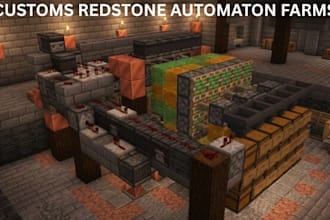build minecraft redstone farms, automatic farms, custom farms and redstone