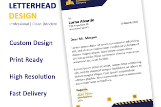 design a professional business letterhead for your company
