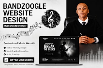 design a professional bandzoogle website for musicians and artists