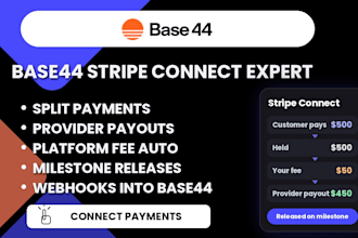 base44 stripe connect, base44 marketplace payouts, split payments stripe