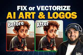 fix ai logo, fix ai image, do ai image editing to vector and upscale images