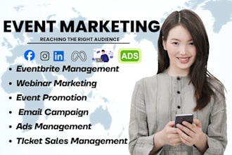 setup, promote and manage eventbrite event to get attendees, webinar promotion