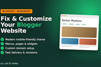 customize, fix and set up your blogger blogspot website