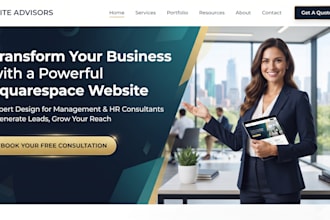 design squarespace business, management, HR consultant lead website