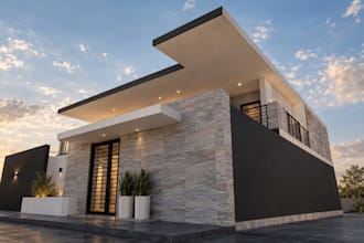 design modern 3d house exterior