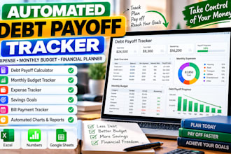 create automated debt payoff tracker numbers expense monthly budget tracker