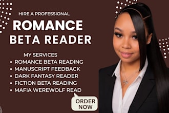 beta read romance fantasy darkmafia werewolf and give honest manuscript feedback