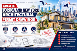 create florida and new york architectural permit drawings