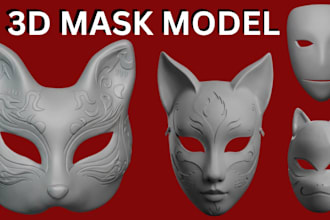 create custom 3d mask, helmet and halloween cosplay stl model for cosplay