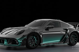 automotive car body 3d vehicle model sport car part widebody kit for 3d print